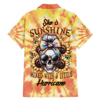 She Is Sunshine Skull Family Matching Off The Shoulder Long Sleeve Dress and Hawaiian Shirt Tie Dye Yellow - Wonder Print Shop