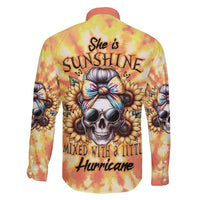 She Is Sunshine Skull Family Matching Summer Maxi Dress and Hawaiian Shirt Tie Dye Yellow - Wonder Print Shop