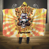 She Is Sunshine Skull Hooded Blanket Tie Dye Yellow