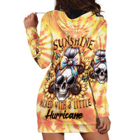 She Is Sunshine Skull Hoodie Dress Tie Dye Yellow - Wonder Print Shop
