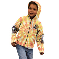 She Is Sunshine Skull Kid Hoodie Tie Dye Yellow - Wonder Print Shop