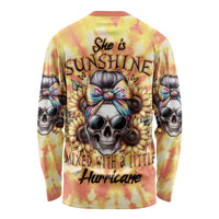 She Is Sunshine Skull Long Sleeve Shirt Tie Dye Yellow - Wonder Print Shop