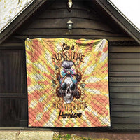 She Is Sunshine Skull Quilt Tie Dye Yellow - Wonder Print Shop