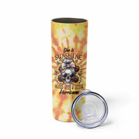 She Is Sunshine Skull Skinny Tumbler Tie Dye Yellow - Wonder Print Shop