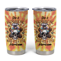 She Is Sunshine Skull Tumbler Cup Tie Dye Yellow - Wonder Print Shop