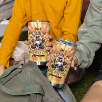 She Is Sunshine Skull Tumbler Cup Tie Dye Yellow - Wonder Print Shop
