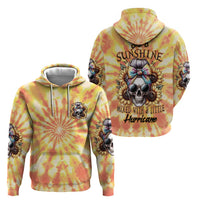 She Is Sunshine Skull Zip Hoodie Tie Dye Yellow - Wonder Print Shop