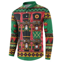 Black Nutcrackers Button Sweatshirt Afro Christmas - Wonder Print Shop