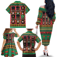 Black Nutcrackers Family Matching Off The Shoulder Long Sleeve Dress and Hawaiian Shirt Afro Christmas - Wonder Print Shop