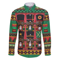 Black Nutcrackers Family Matching Off The Shoulder Long Sleeve Dress and Hawaiian Shirt Afro Christmas - Wonder Print Shop