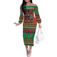 Black Nutcrackers Family Matching Off The Shoulder Long Sleeve Dress and Hawaiian Shirt Afro Christmas - Wonder Print Shop