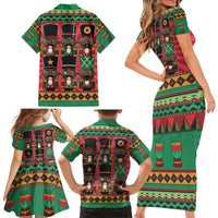 Black Nutcrackers Family Matching Short Sleeve Bodycon Dress and Hawaiian Shirt Afro Christmas - Wonder Print Shop