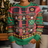 Black Nutcrackers Kid Ugly Christmas Sweater Afro Christmas - Wonder Print Shop