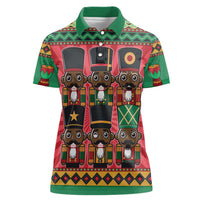 Black Nutcrackers Women Polo Shirt Afro Christmas - Wonder Print Shop