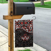 Canada Day Garden Flag Haida Maple Leaf Style Tattoo Black