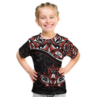 Canada Day Kid T Shirt Haida Maple Leaf Style Tattoo Black - Wonder Print Shop