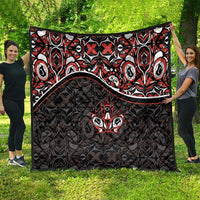 Canada Day Quilt Haida Maple Leaf Style Tattoo Black - Wonder Print Shop