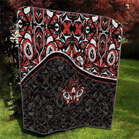 Canada Day Quilt Haida Maple Leaf Style Tattoo Black - Wonder Print Shop