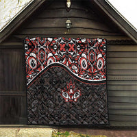 Canada Day Quilt Haida Maple Leaf Style Tattoo Black - Wonder Print Shop