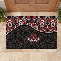Canada Day Rubber Doormat Haida Maple Leaf Style Tattoo Black - Wonder Print Shop