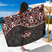 Canada Day Sarong Haida Maple Leaf Style Tattoo Black - Wonder Print Shop