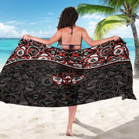 Canada Day Sarong Haida Maple Leaf Style Tattoo Black - Wonder Print Shop