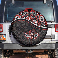 Canada Day Spare Tire Cover Haida Maple Leaf Style Tattoo Black - Wonder Print Shop