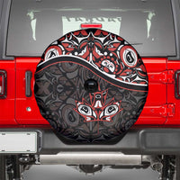 Canada Day Spare Tire Cover Haida Maple Leaf Style Tattoo Black - Wonder Print Shop