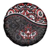 Canada Day Spare Tire Cover Haida Maple Leaf Style Tattoo Black - Wonder Print Shop