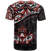 Canada Day T Shirt Haida Maple Leaf Style Tattoo Black - Wonder Print Shop