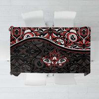 Canada Day Tablecloth Haida Maple Leaf Style Tattoo Black - Wonder Print Shop