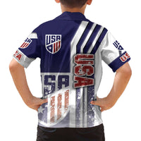 USA Soccer Family Matching Off The Shoulder Long Sleeve Dress and Hawaiian Shirt The Stars and Stripes Football - Road To Champion