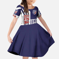 USA Soccer Family Matching Off Shoulder Maxi Dress and Hawaiian Shirt The Stars and Stripes Football - Road To Champion