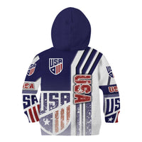 USA Soccer Kid Hoodie The Stars and Stripes Football - Road To Champion - Wonder Print Shop
