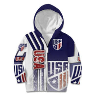 USA Soccer Kid Hoodie The Stars and Stripes Football - Road To Champion - Wonder Print Shop