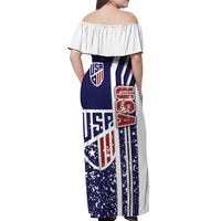 USA Soccer Off Shoulder Maxi Dress The Stars and Stripes Football - Road To Champion - Wonder Print Shop