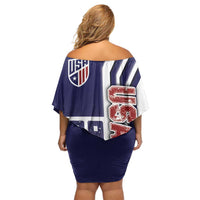 USA Soccer Off Shoulder Short Dress The Stars and Stripes Football - Road To Champion - Wonder Print Shop