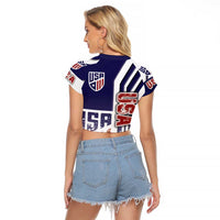 USA Soccer Raglan Cropped T Shirt The Stars and Stripes Football - Road To Champion - Wonder Print Shop