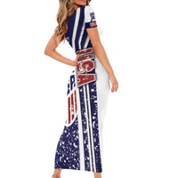 USA Soccer Short Sleeve Bodycon Dress The Stars and Stripes Football - Road To Champion - Wonder Print Shop