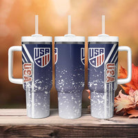 USA Soccer Tumbler With Handle The Stars and Stripes Football - Road To Champion