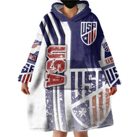 USA Soccer Wearable Blanket Hoodie The Stars and Stripes Football - Road To Champion - Wonder Print Shop