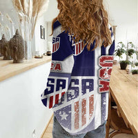 USA Soccer Women Casual Shirt The Stars and Stripes Football - Road To Champion - Wonder Print Shop