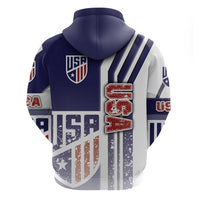 USA Soccer Zip Hoodie The Stars and Stripes Football - Road To Champion - Wonder Print Shop