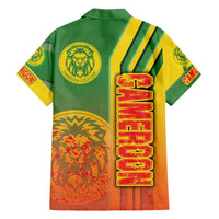 Cameroon Football Family Matching Off The Shoulder Long Sleeve Dress and Hawaiian Shirt Indomitable Lions Soccer - Road To Champion