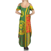 Cameroon Football Family Matching Summer Maxi Dress and Hawaiian Shirt Indomitable Lions Soccer - Road To Champion