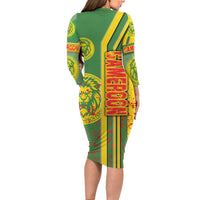 Cameroon Football Long Sleeve Bodycon Dress Indomitable Lions Soccer - Road To Champion - Wonder Print Shop