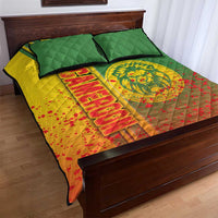 Cameroon Football Quilt Bed Set Indomitable Lions Soccer - Road To Champion - Wonder Print Shop