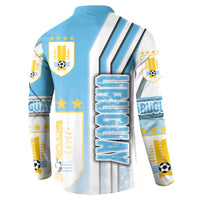 Uruguay Football Button Sweatshirt Sky Blue Soccer - Road To Champion