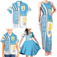 Uruguay Football Family Matching Tank Maxi Dress and Hawaiian Shirt Sky Blue Soccer - Road To Champion