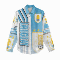 Uruguay Football Women Casual Shirt Sky Blue Soccer - Road To Champion - Wonder Print Shop